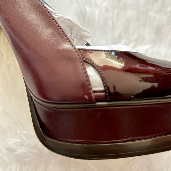 ✨NWT✨Bebe✨Sexy Zahara Brown Leather/Patent Platform Pumps - Size 7 - Picture 4 of 6